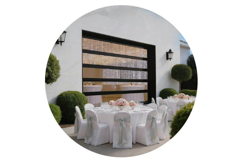 C Power Door Commercial Wedding Venue Clear