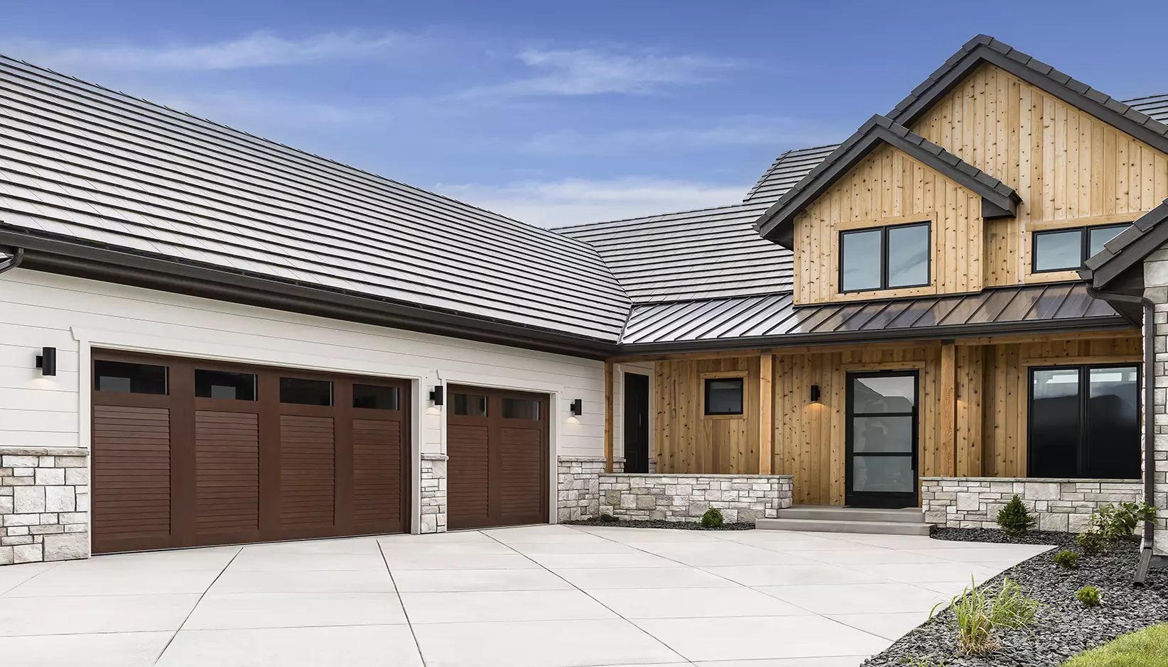 Canyon Ridge Louver Design 52 with REC11 windows in Walnut Finish