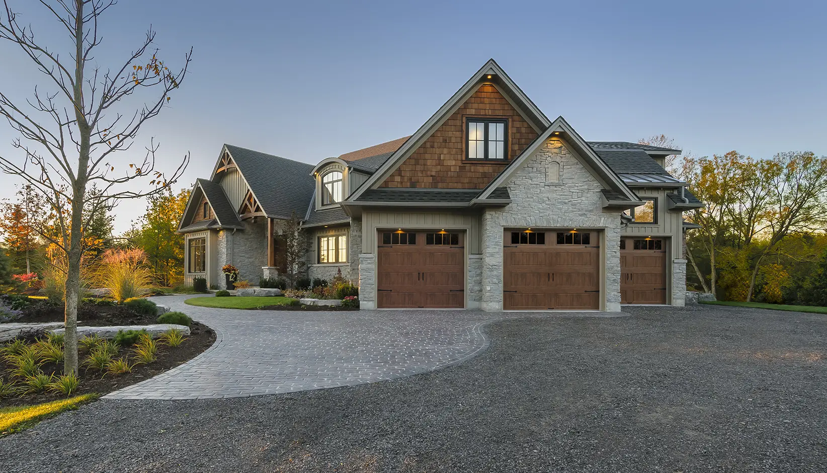 Gallery Steel door with Long solid panels and REC14 windows in Ultra-Grain® Dark Finish