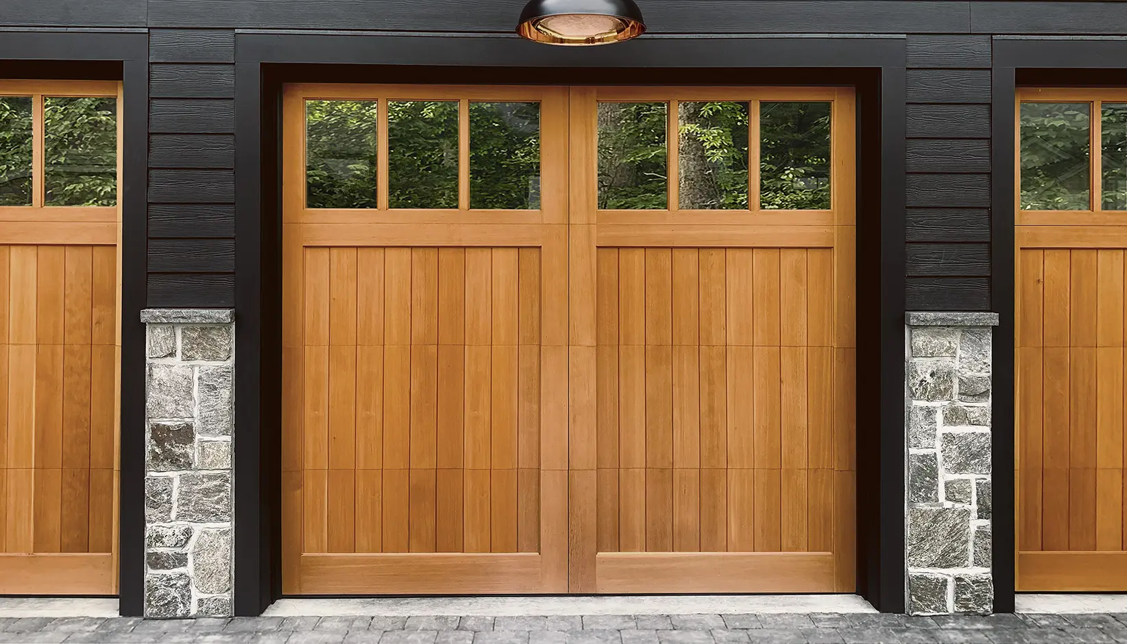 Reserve Wood Limited Edition garage door in Design 1 with REC13 windows