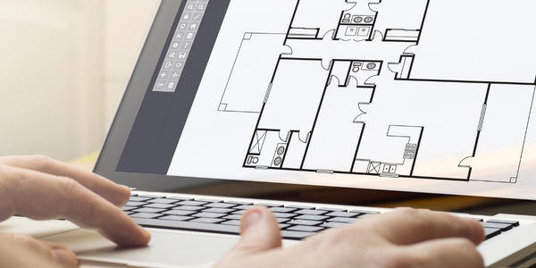 AutoCAD drawing on computer