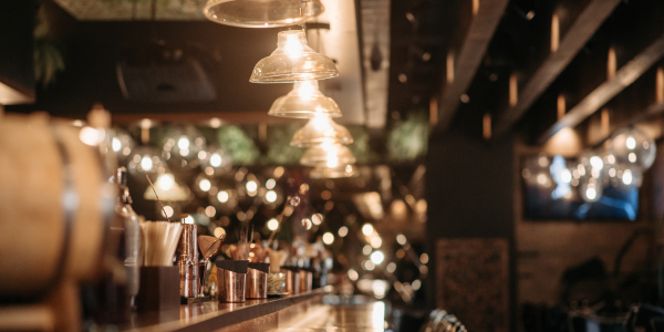 lighting in a restaurant